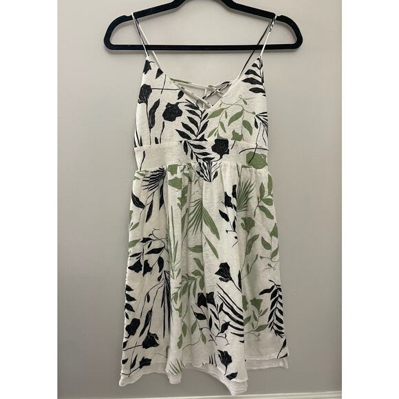 For Days Linen Blend Beach Travel Resortwear Tie Back‎ Dress Small - Picture 2 of 7